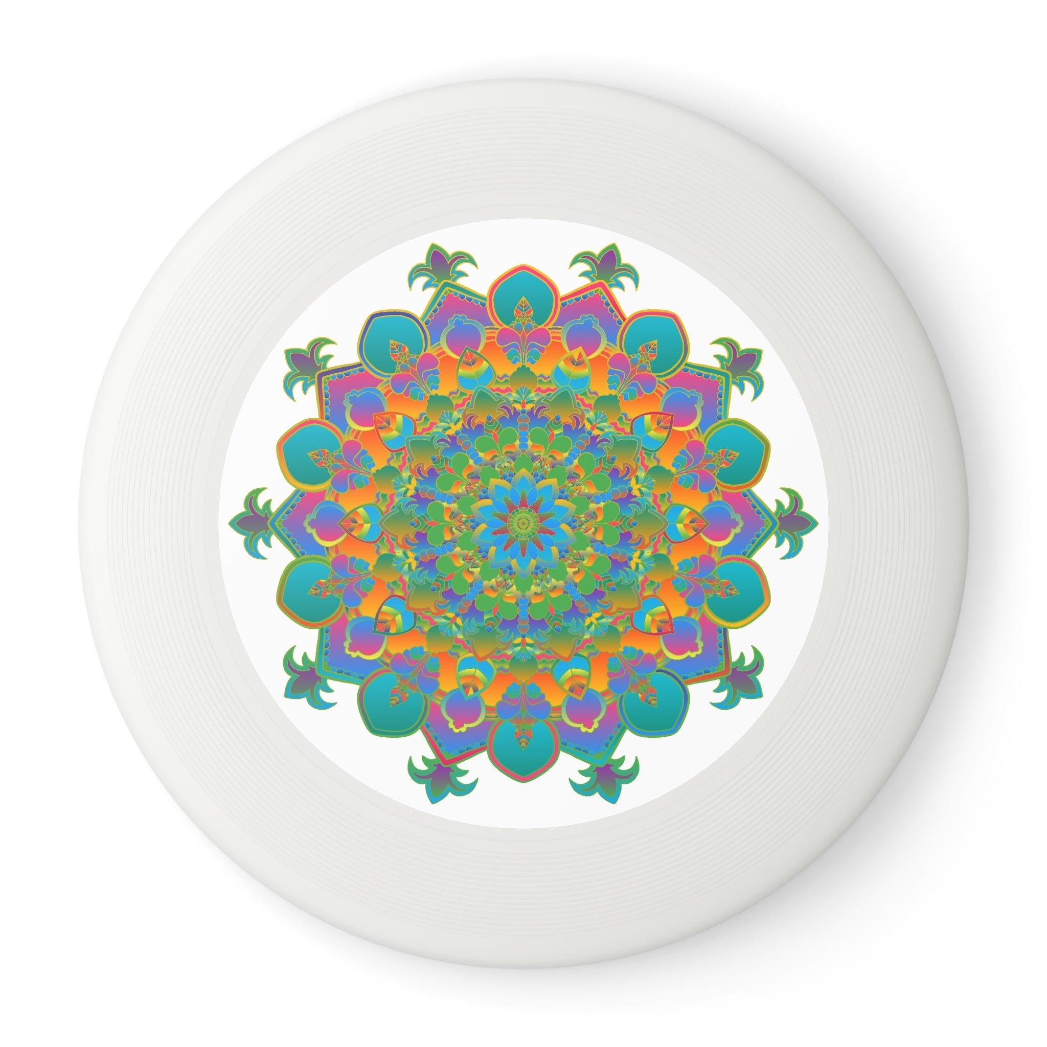 Rainbow Mandala Frisbee: Psychedelic Fun Accessories - Blululi