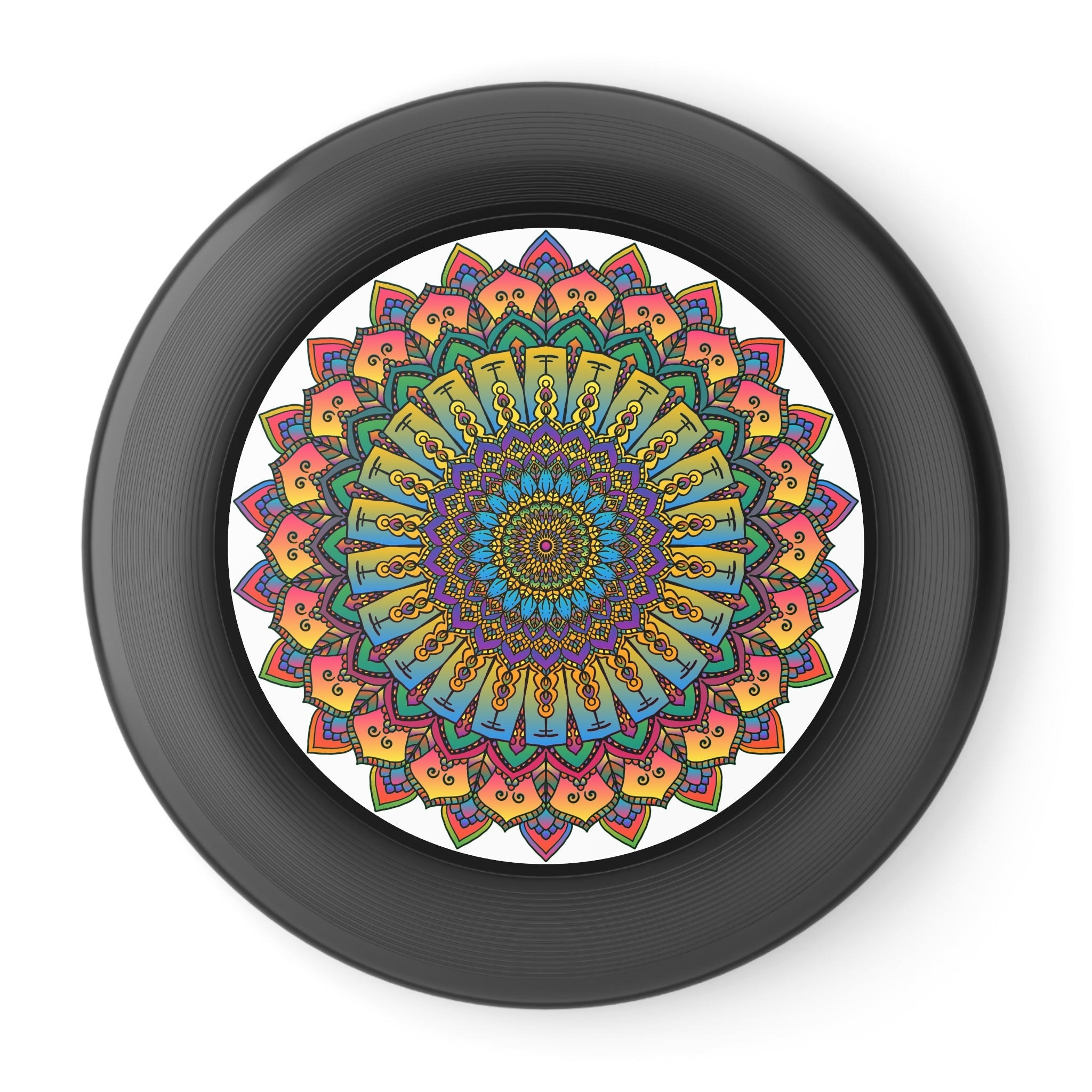 Rainbow Mandala Frisbee: Psychedelic Fun Accessories - Blululi