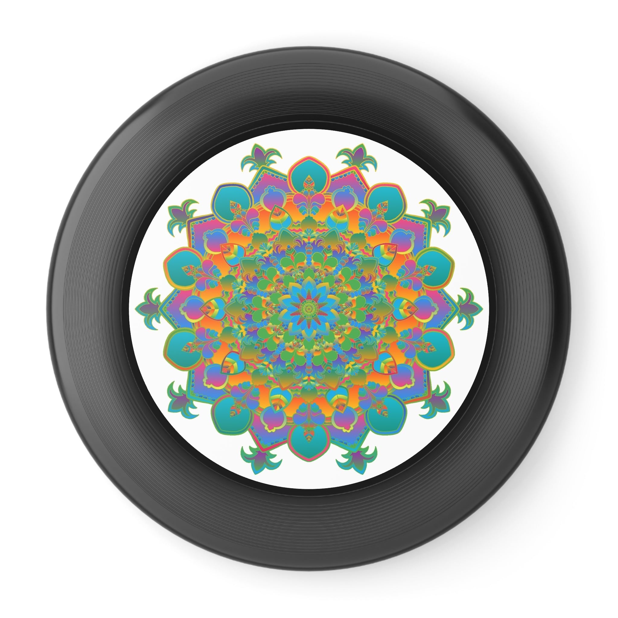 Rainbow Mandala Frisbee: Psychedelic Fun Accessories - Blululi