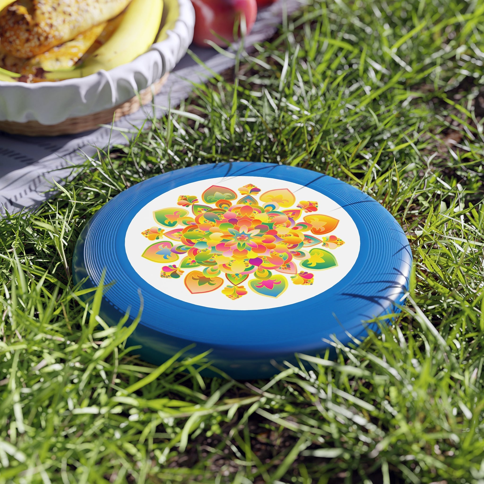 Rainbow Mandala Frisbee: Psychedelic Fun Accessories - Blululi