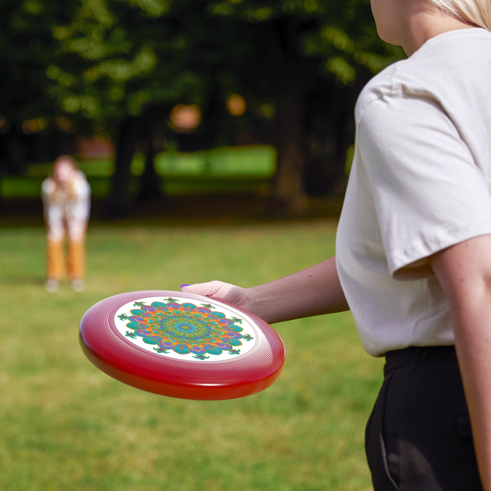 Rainbow Mandala Frisbee: Psychedelic Fun Accessories - Blululi
