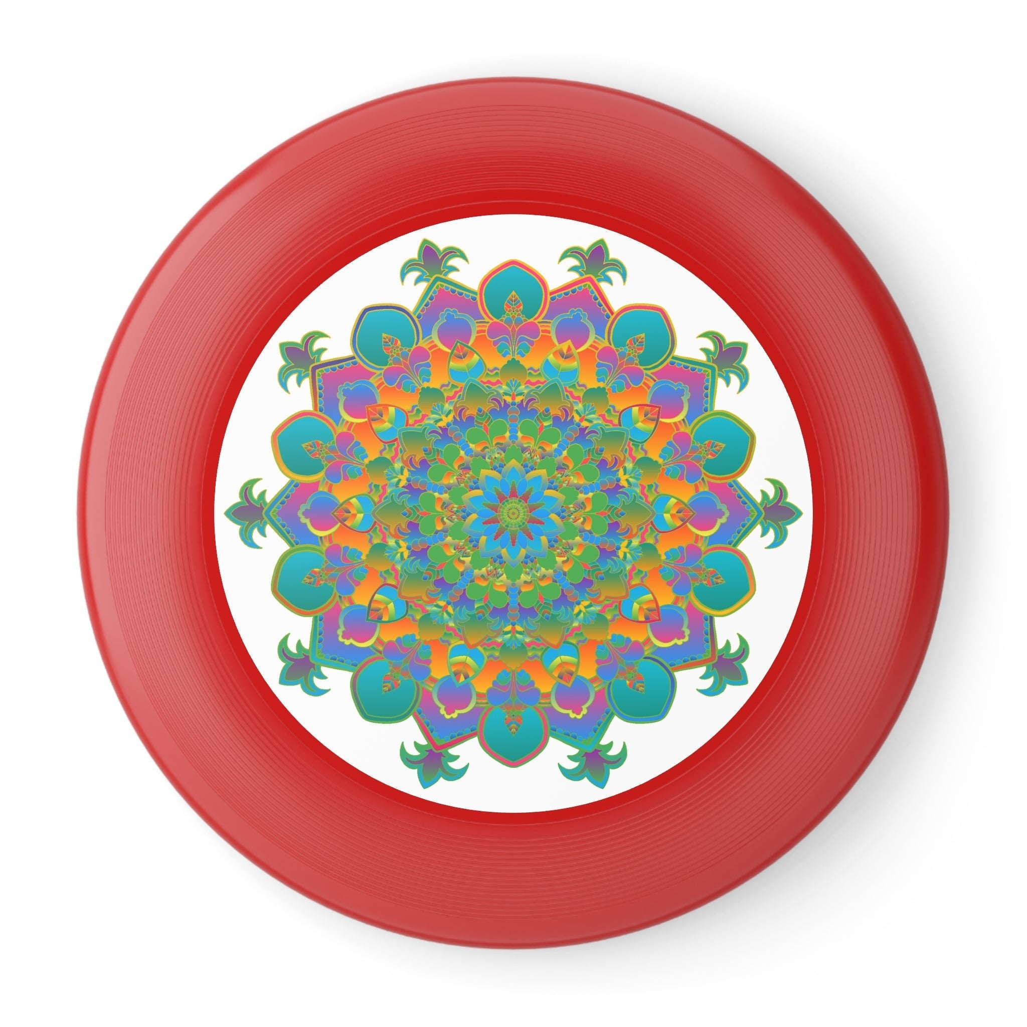 Rainbow Mandala Frisbee: Psychedelic Fun Accessories - Blululi