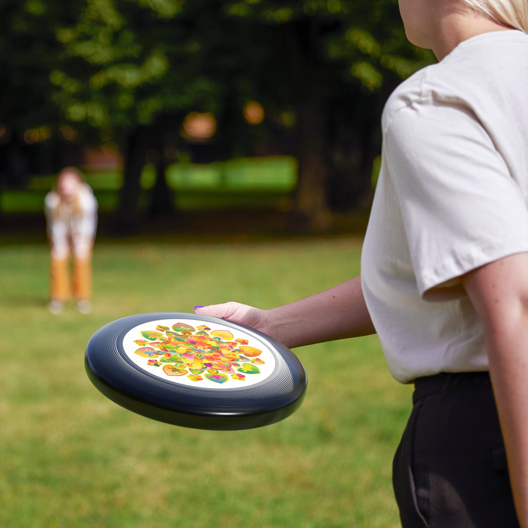 Rainbow Mandala Frisbee: Psychedelic Fun Accessories - Blululi