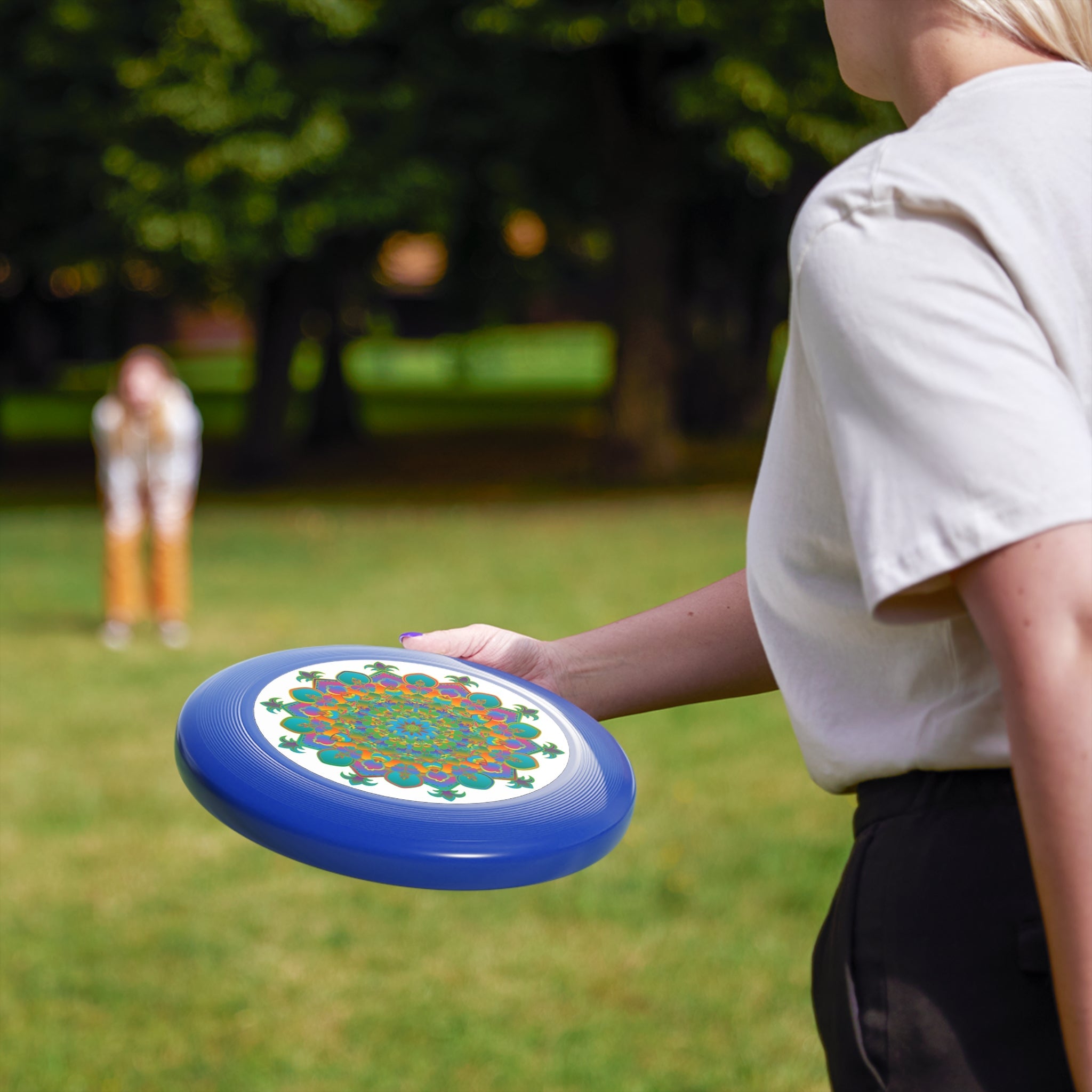Rainbow Mandala Frisbee: Psychedelic Fun Accessories - Blululi