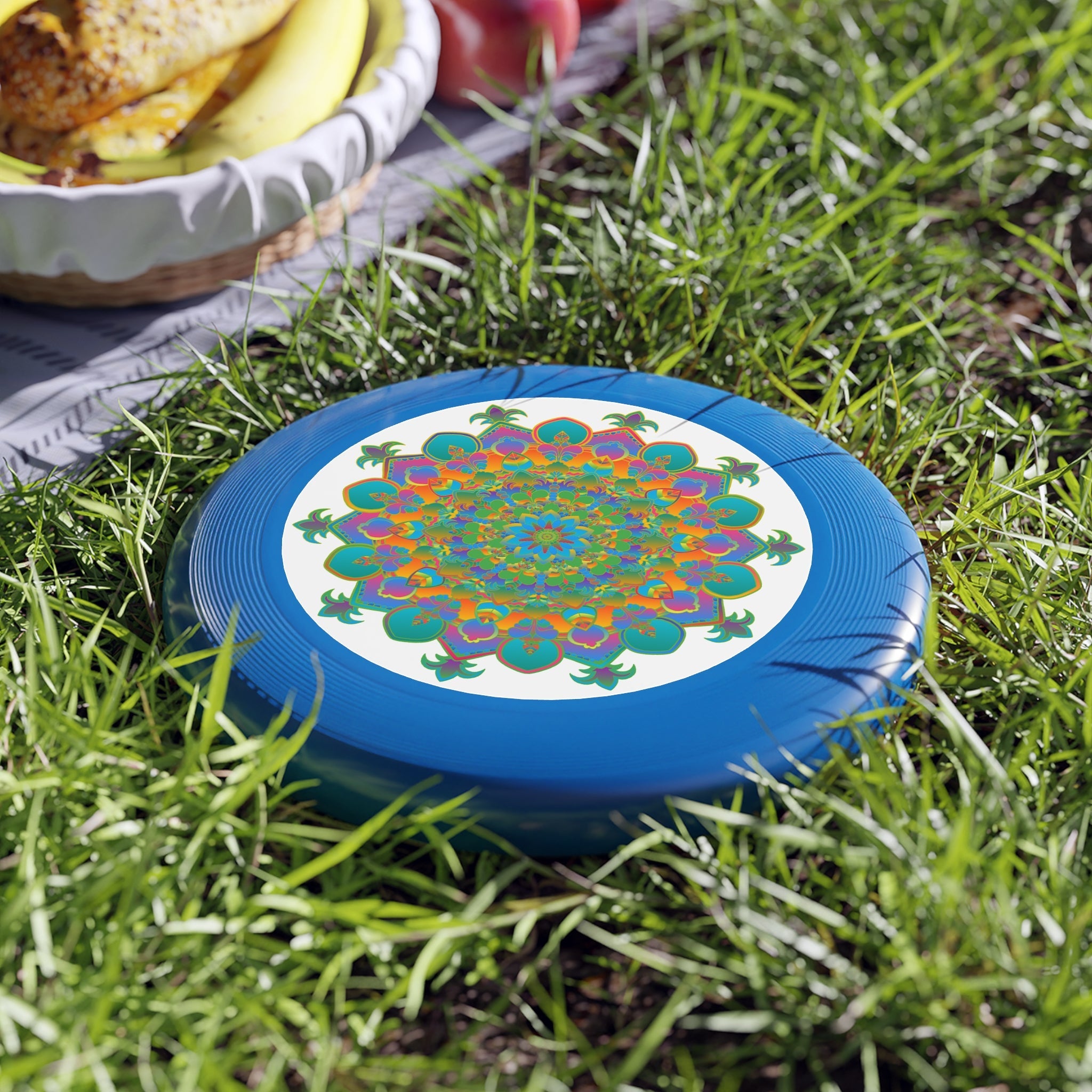 Rainbow Mandala Frisbee: Psychedelic Fun Accessories - Blululi