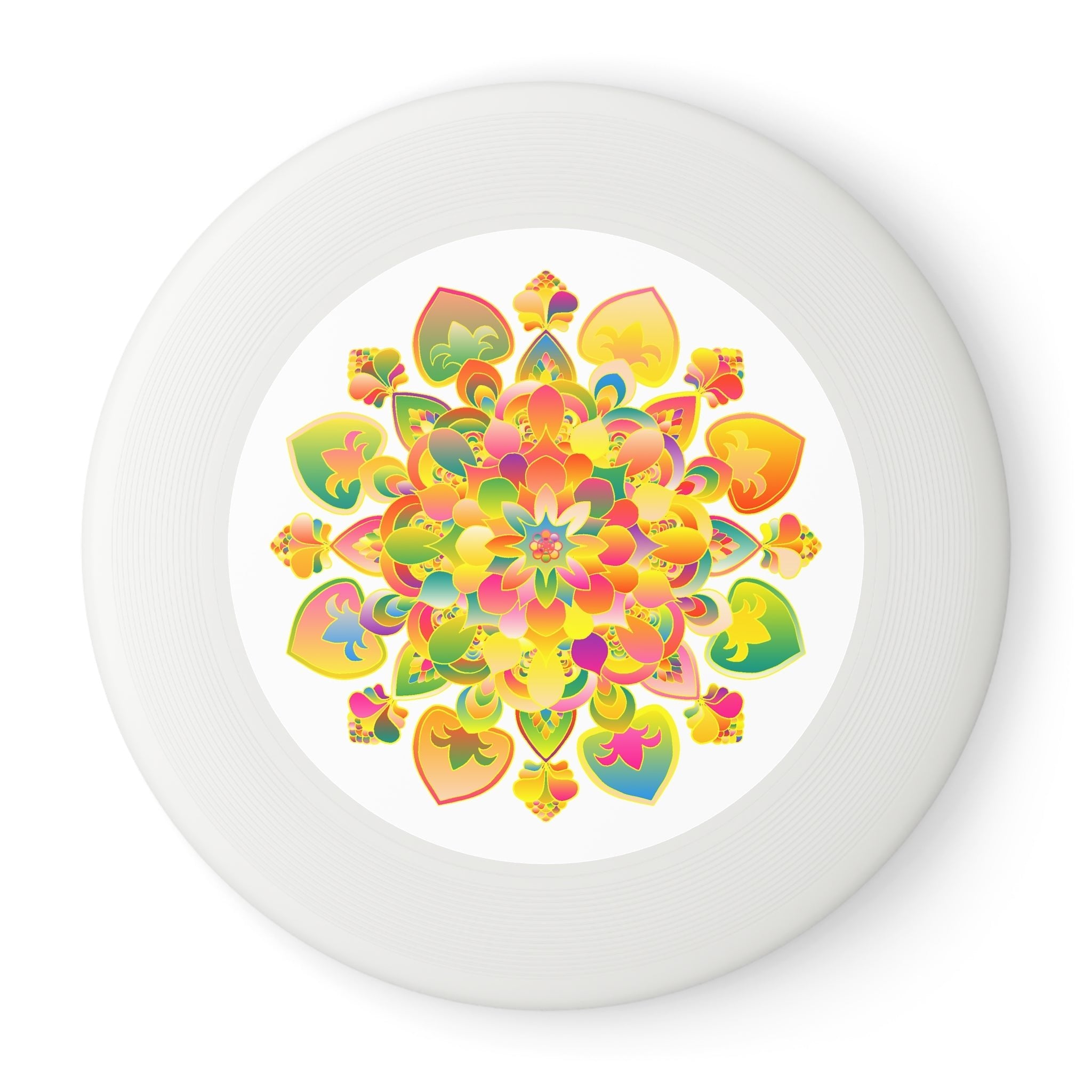 Rainbow Mandala Frisbee: Psychedelic Fun Accessories - Blululi