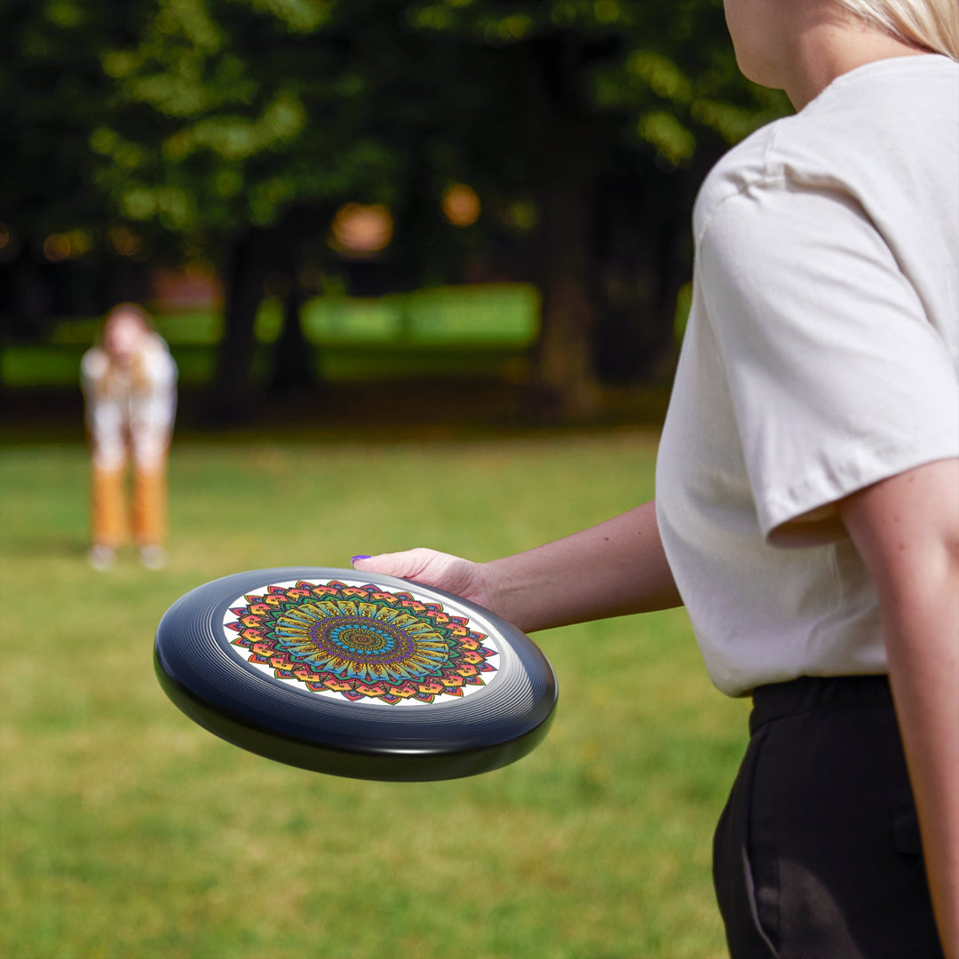 Rainbow Mandala Frisbee: Psychedelic Fun Accessories - Blululi