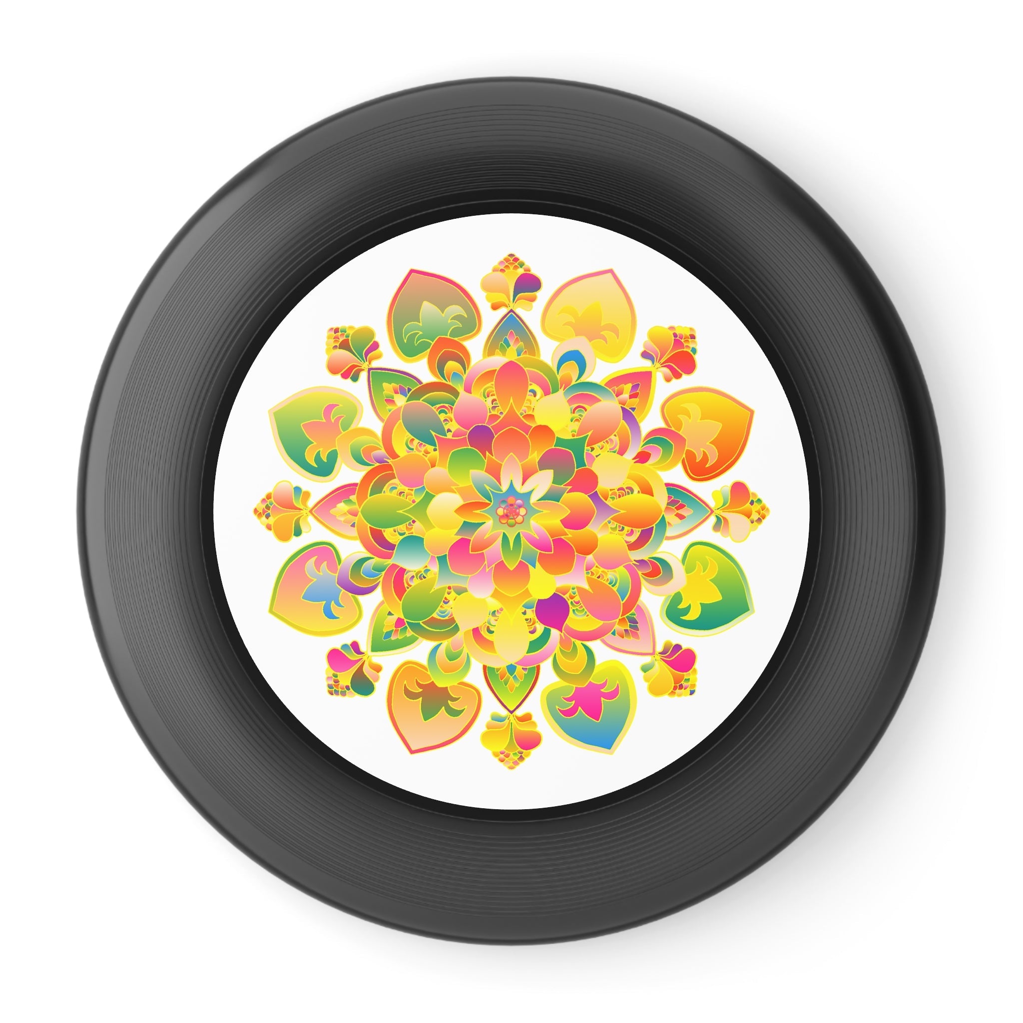 Rainbow Mandala Frisbee: Psychedelic Fun Accessories - Blululi