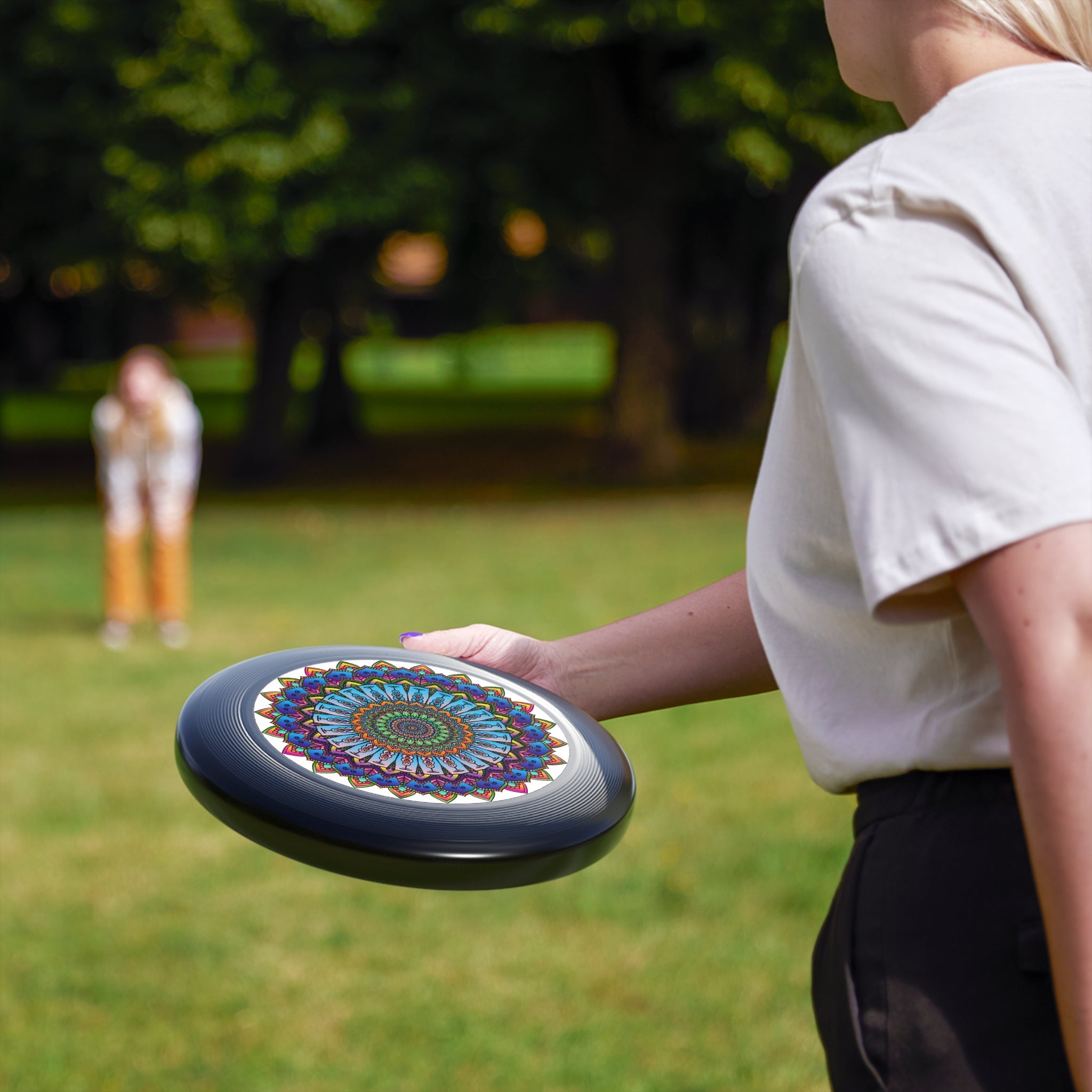 Rainbow Mandala Frisbee: Vivid Art Disc Accessories - Blululi