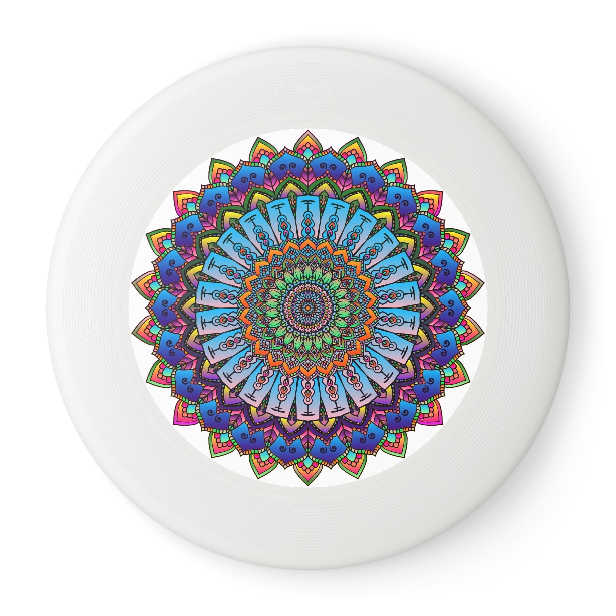 Rainbow Mandala Frisbee: Vivid Art Disc Accessories - Blululi