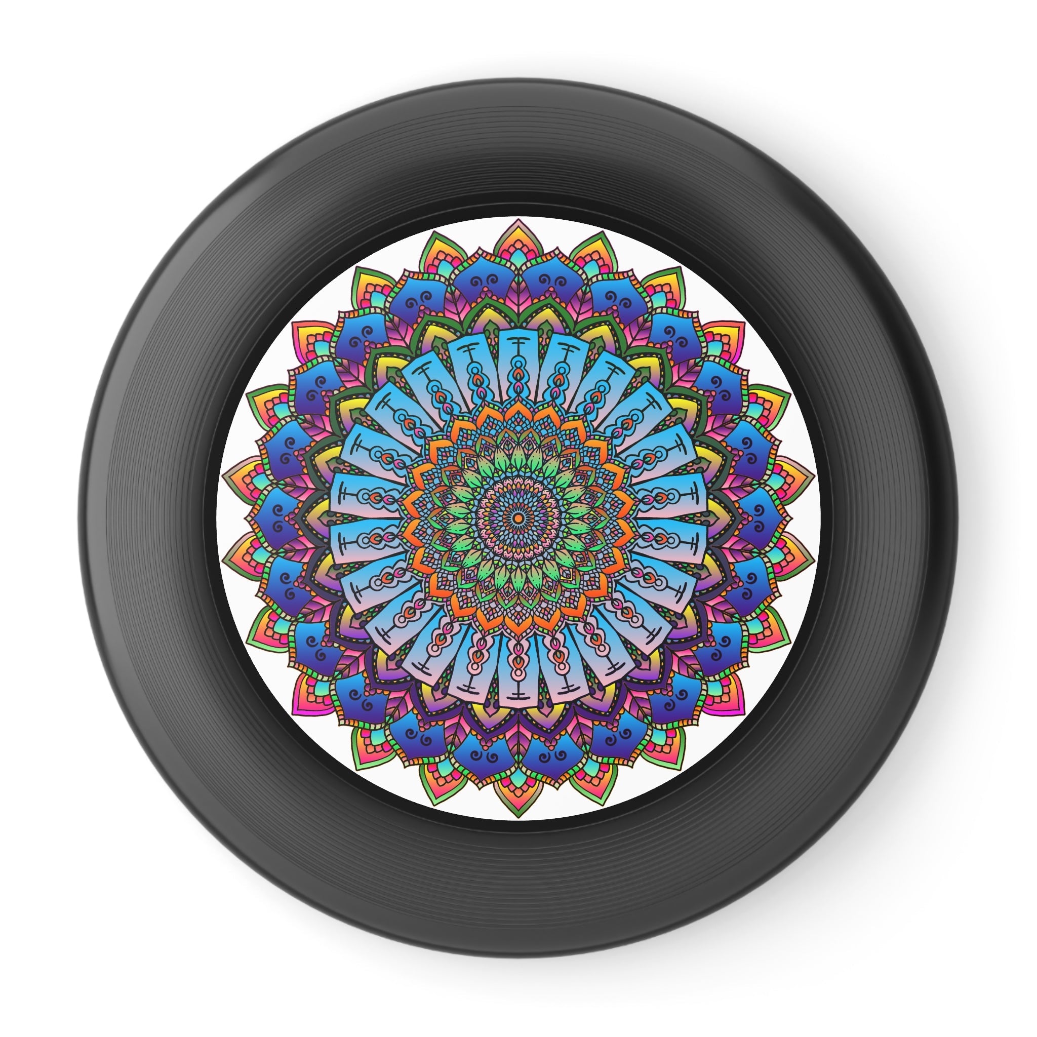 Rainbow Mandala Frisbee: Vivid Art Disc Accessories - Blululi