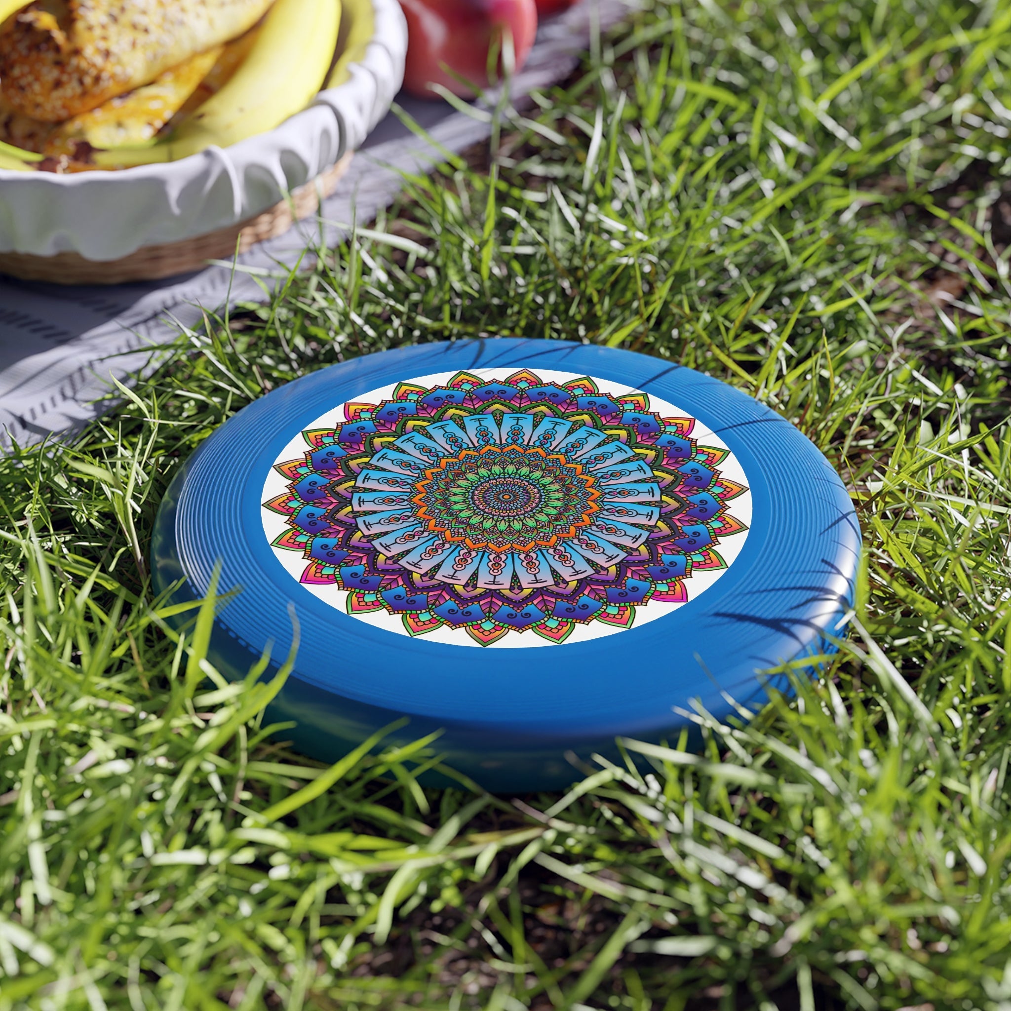 Rainbow Mandala Frisbee: Vivid Art Disc Accessories - Blululi