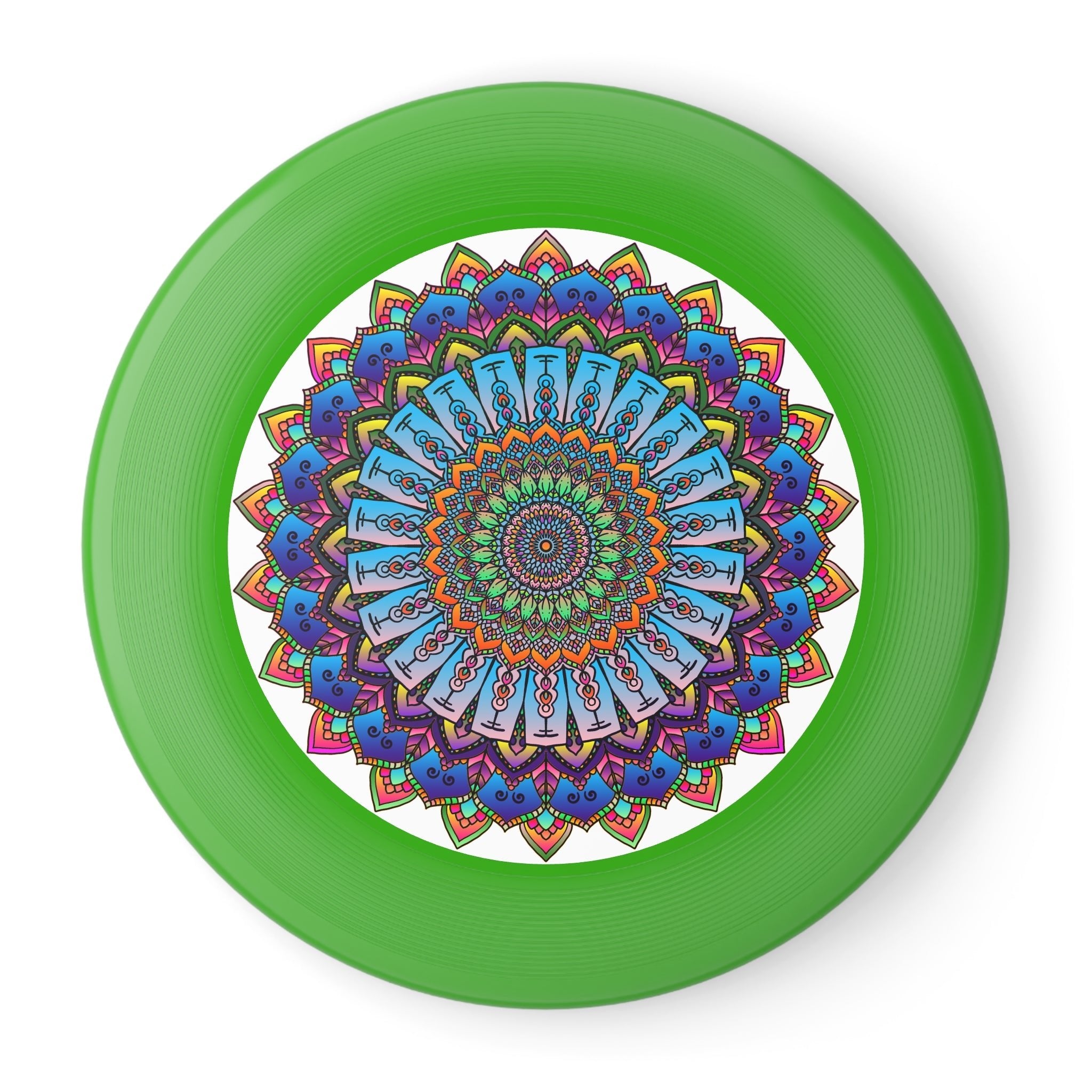 Rainbow Mandala Frisbee: Vivid Art Disc Accessories - Blululi