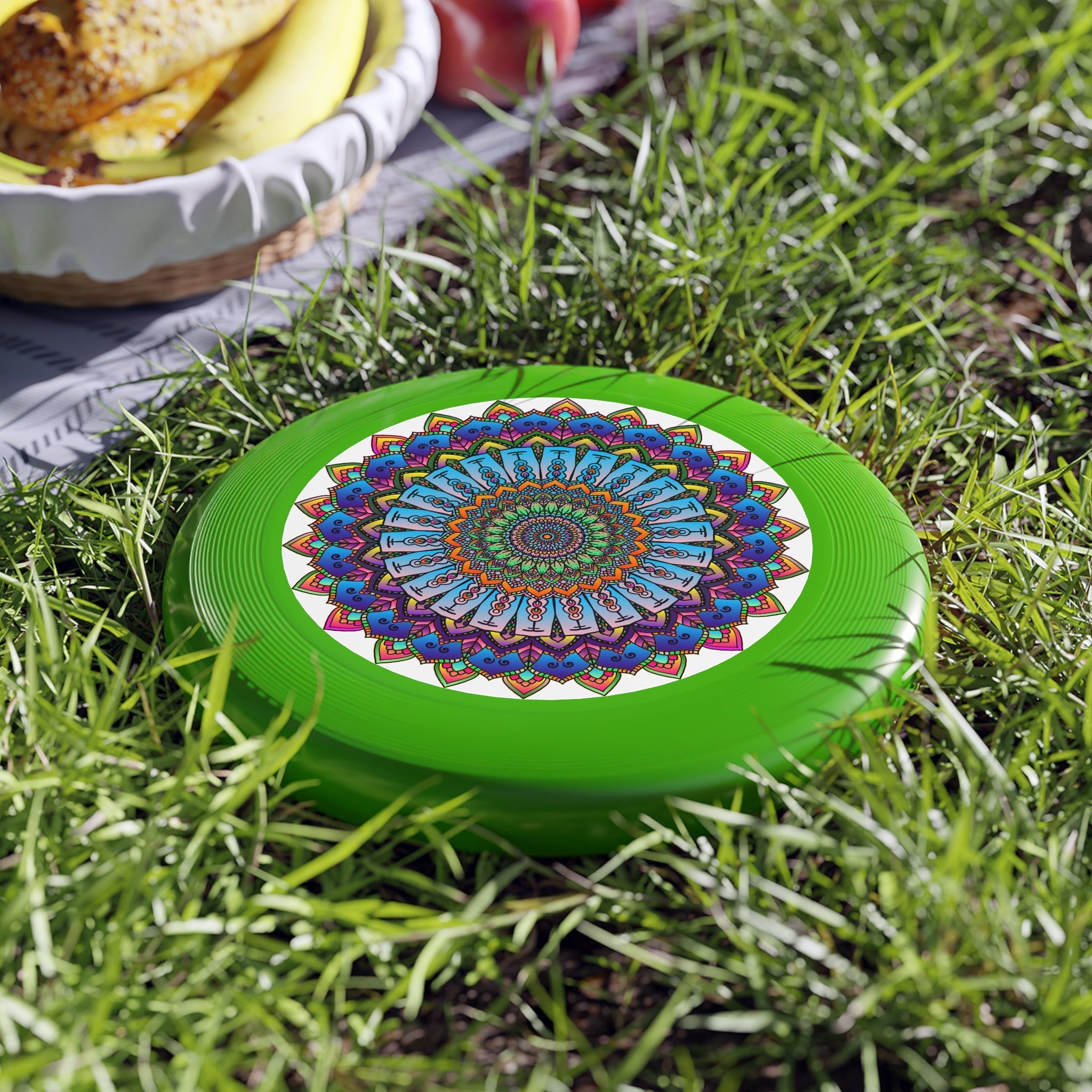 Rainbow Mandala Frisbee: Vivid Art Disc Accessories - Blululi