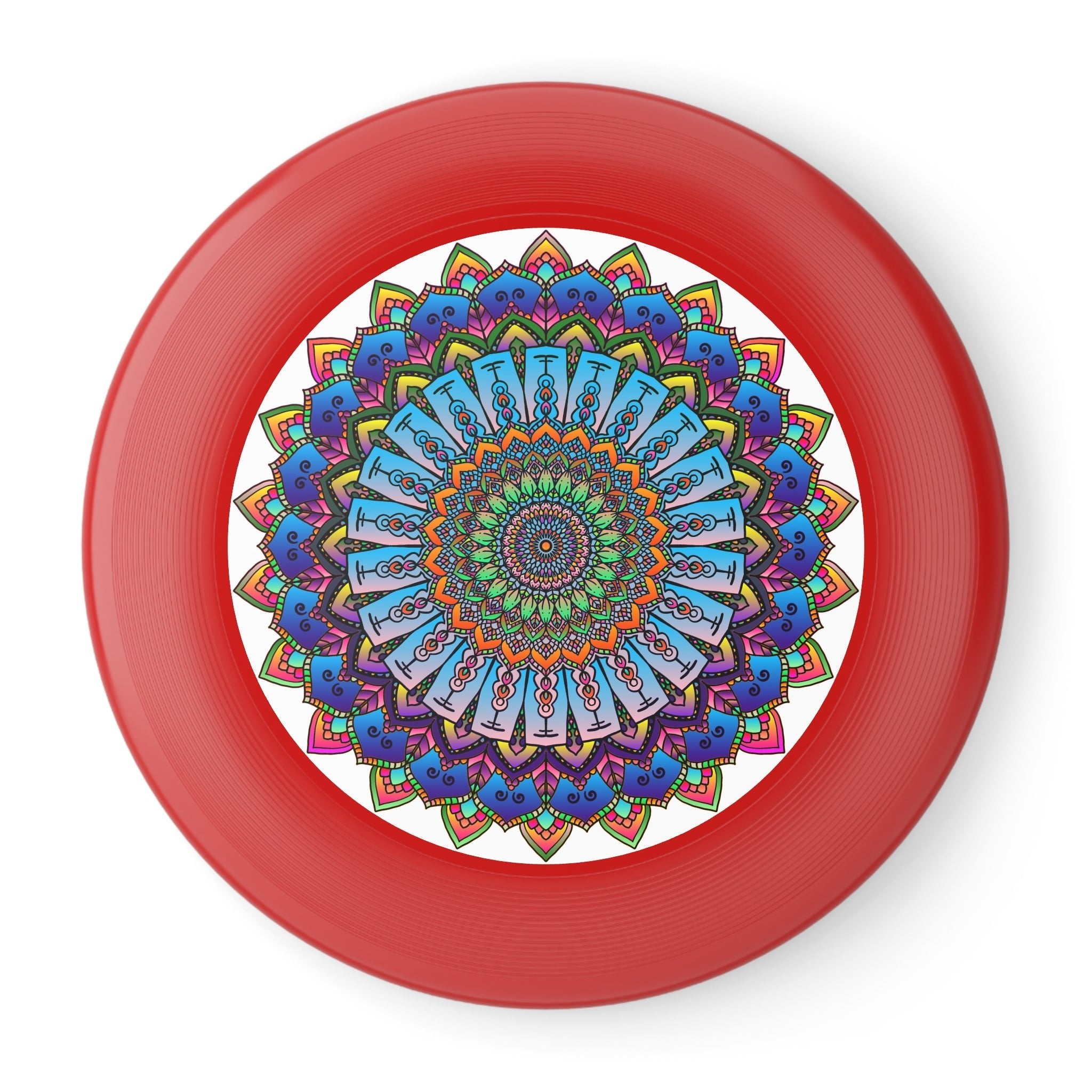 Rainbow Mandala Frisbee: Vivid Art Disc Accessories - Blululi