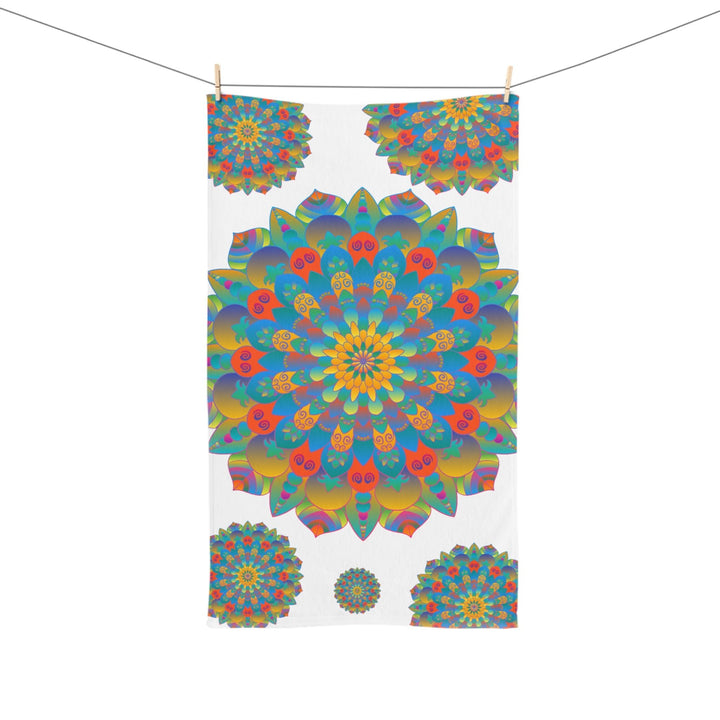 Rainbow Mandala Hand Towel - Colorful & Artistic Home Decor - Blululi