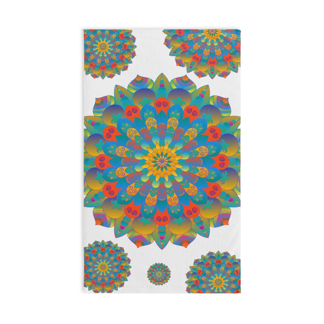 Rainbow Mandala Hand Towel - Colorful & Artistic Home Decor - Blululi