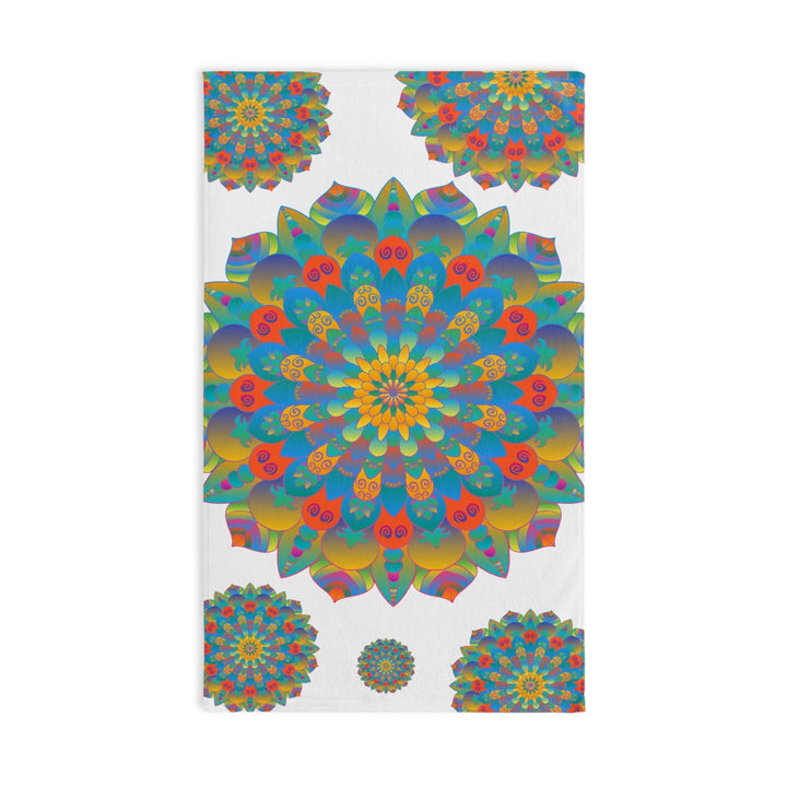 Rainbow Mandala Hand Towel - Colorful & Artistic Home Decor - Blululi