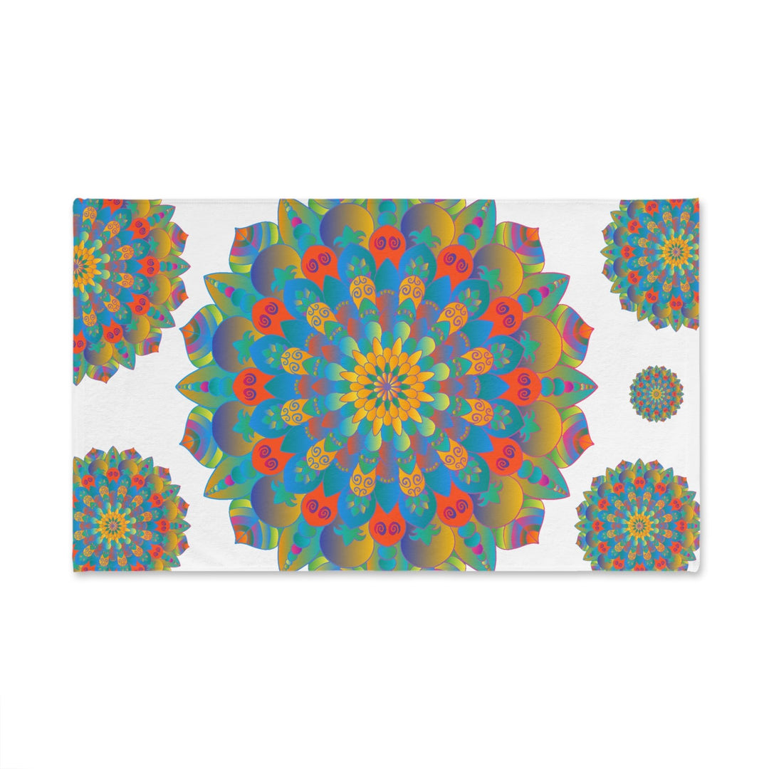Rainbow Mandala Hand Towel - Colorful & Artistic Home Decor - Blululi