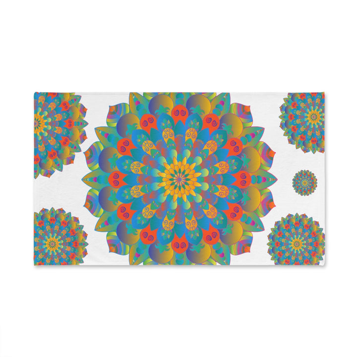 Rainbow Mandala Hand Towel - Colorful & Artistic Home Decor - Blululi