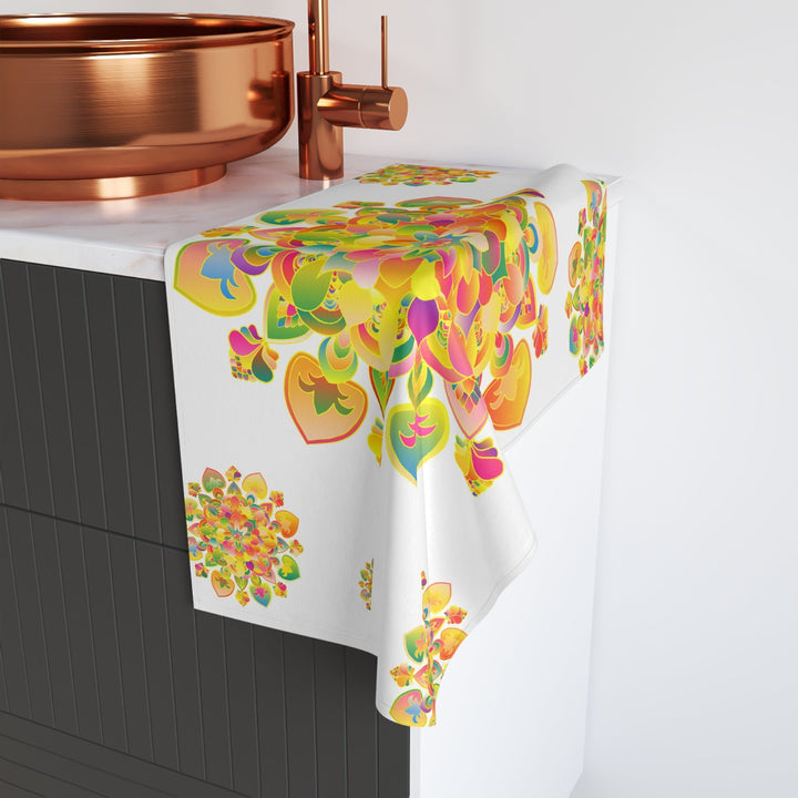 Rainbow Mandala Hand Towel - Soft & Colorful Home Decor - Blululi