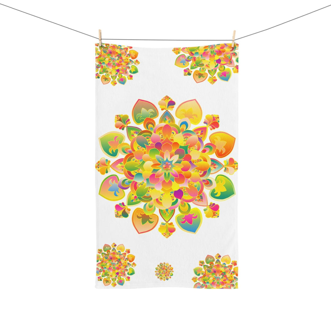 Rainbow Mandala Hand Towel - Soft & Colorful Home Decor - Blululi