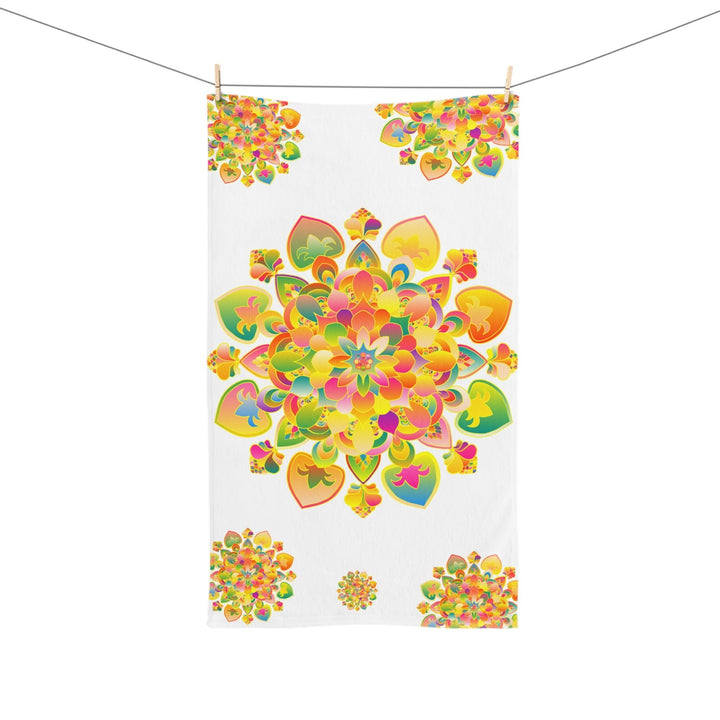 Rainbow Mandala Hand Towel - Soft & Colorful Home Decor - Blululi