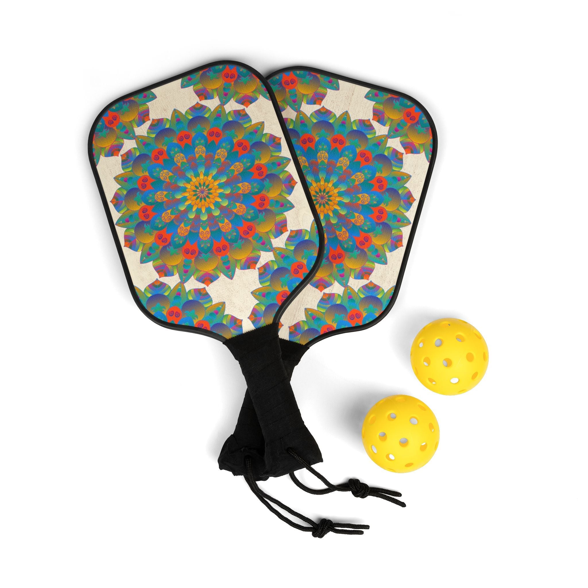 Rainbow Mandala Pickleball Kit Accessories - Blululi