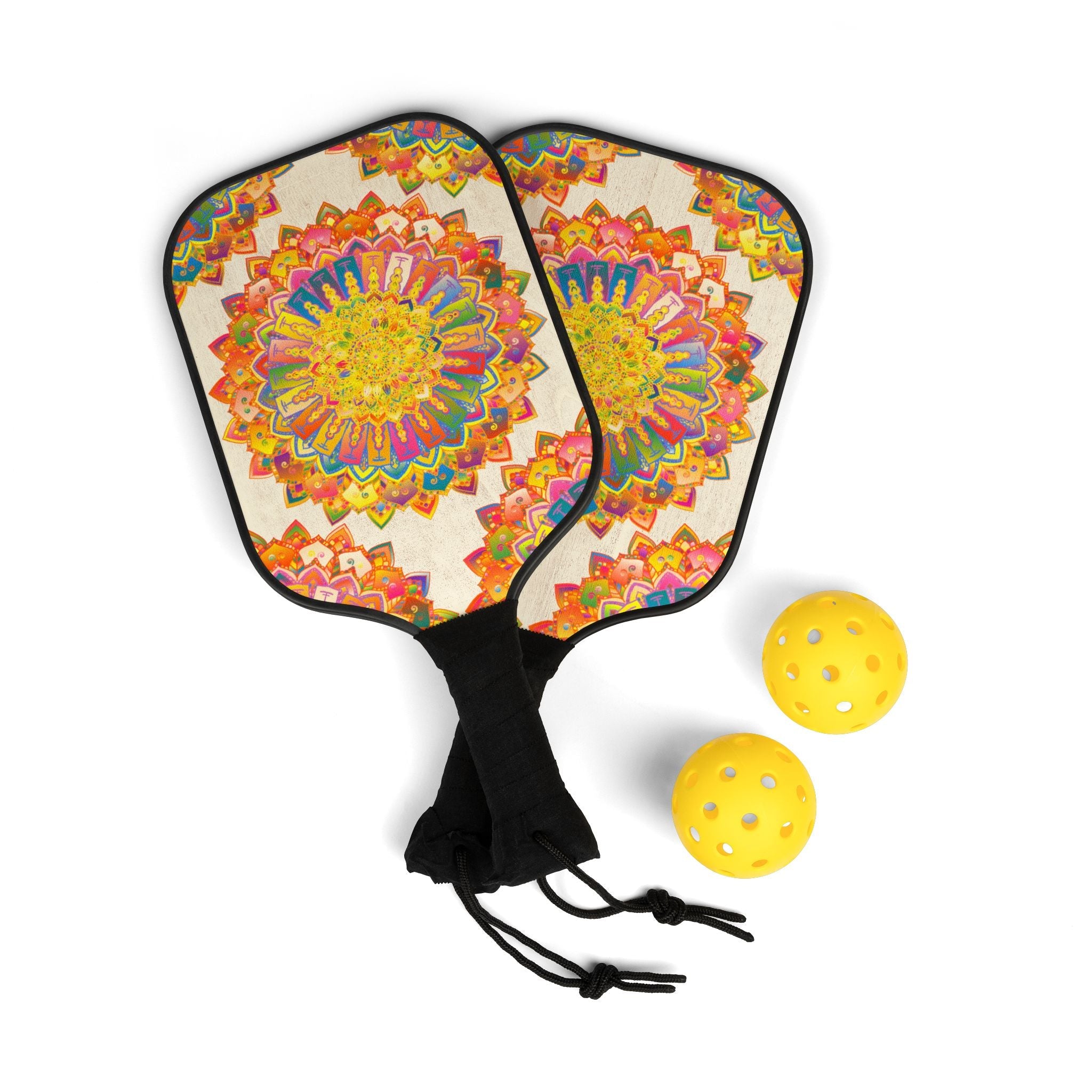 Rainbow Mandala Pickleball Kit Accessories - Blululi