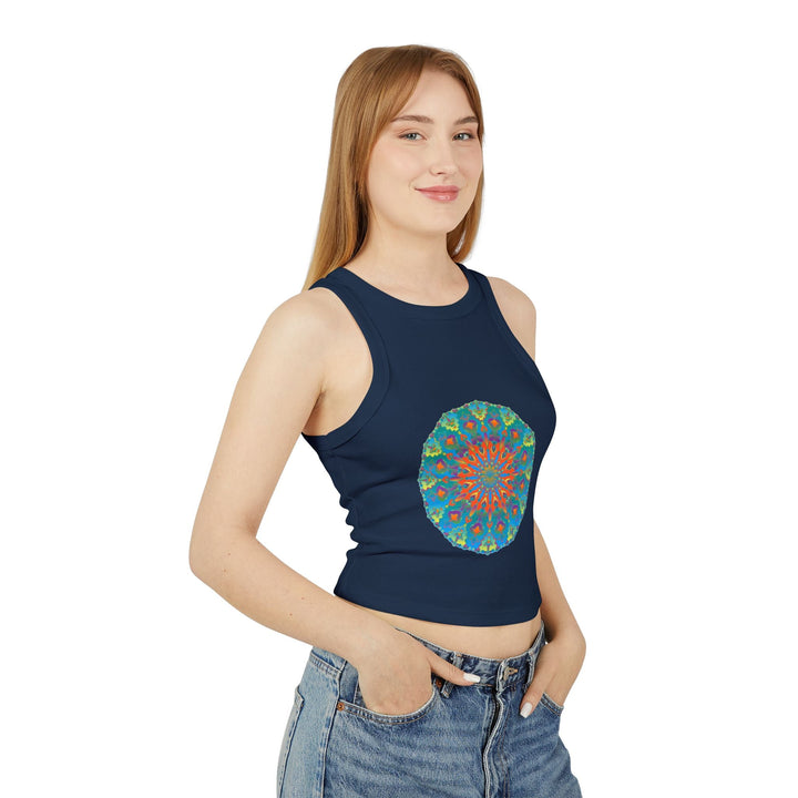 Rainbow Mandala Racerback Tank Top Tank Top - Blululi