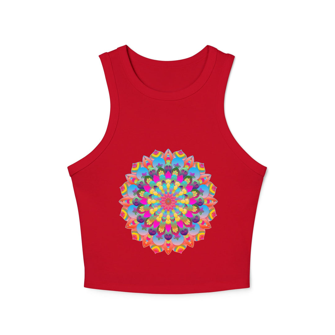 Rainbow Mandala Racerback Tank Top Tank Top - Blululi