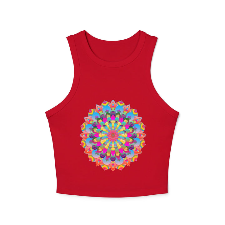 Rainbow Mandala Racerback Tank Top Tank Top - Blululi