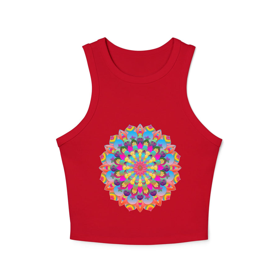 Rainbow Mandala Racerback Tank Top Tank Top - Blululi