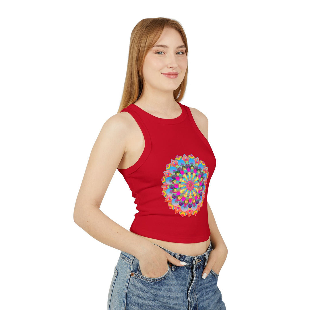 Rainbow Mandala Racerback Tank Top Tank Top - Blululi