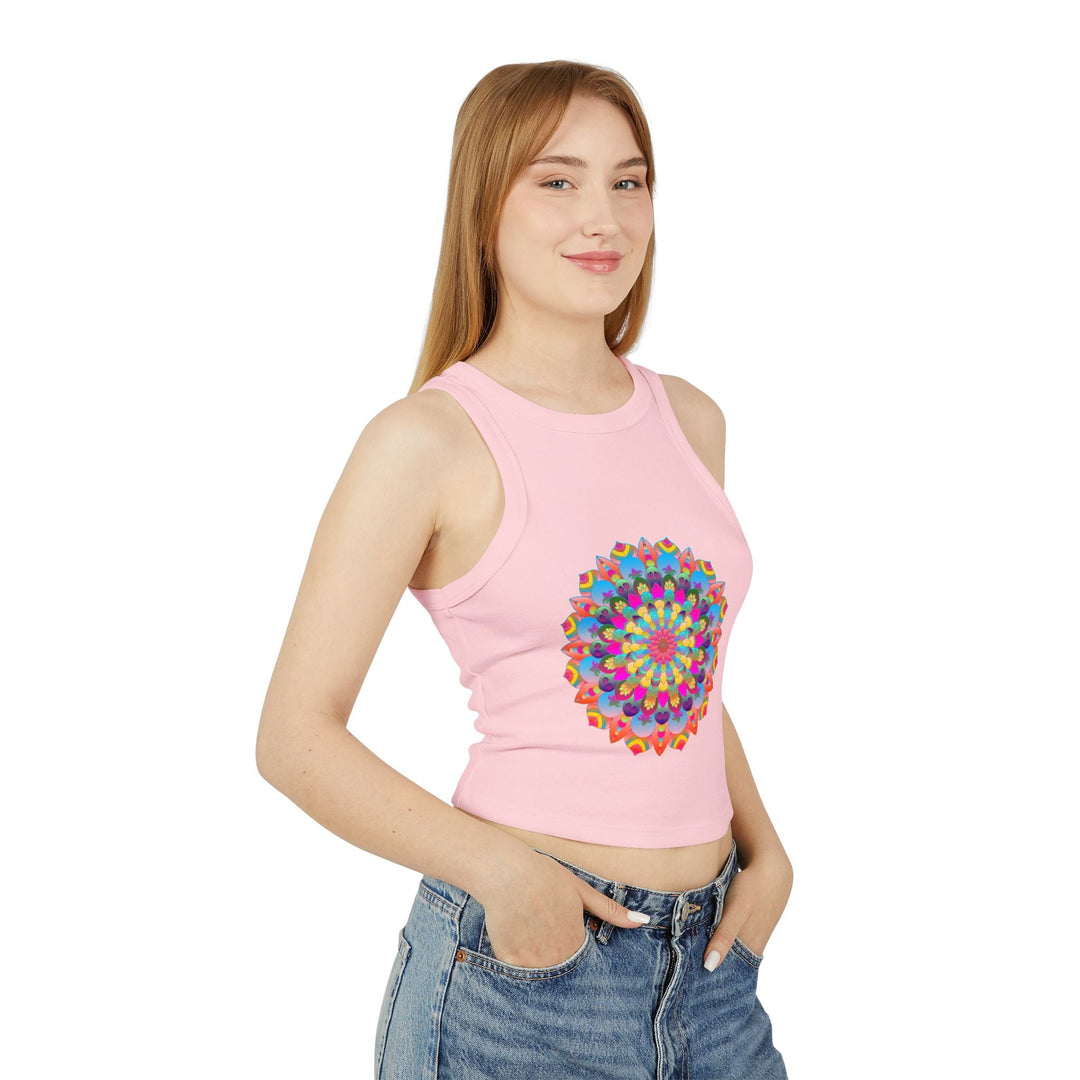 Rainbow Mandala Racerback Tank Top Tank Top - Blululi