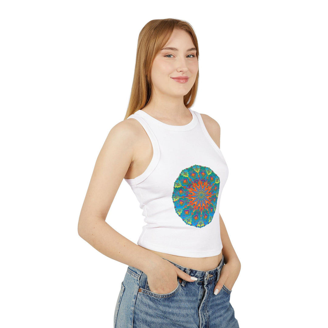 Rainbow Mandala Racerback Tank Top Tank Top - Blululi