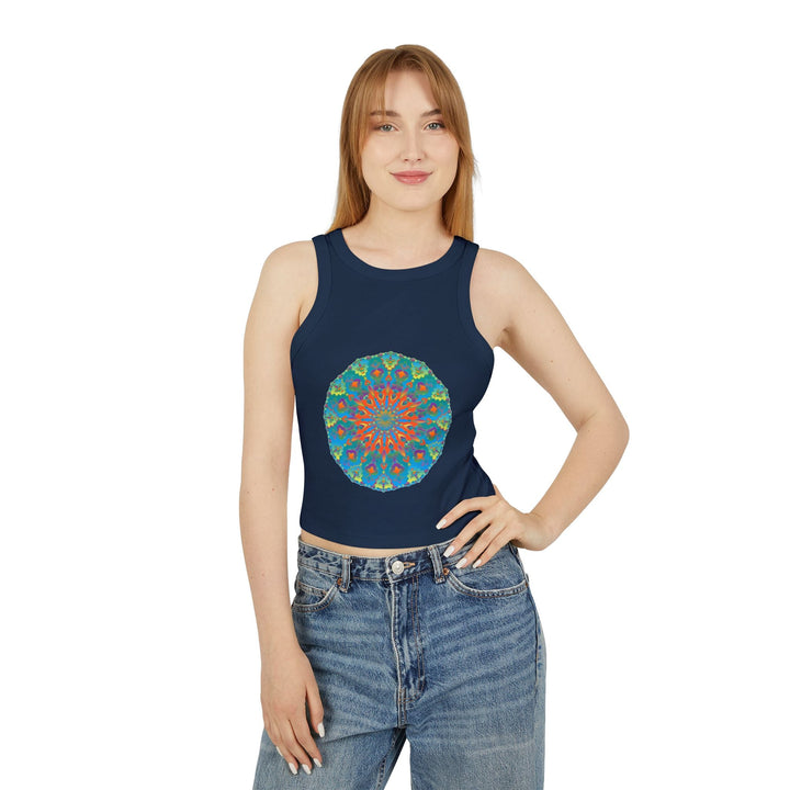 Rainbow Mandala Racerback Tank Top Tank Top - Blululi