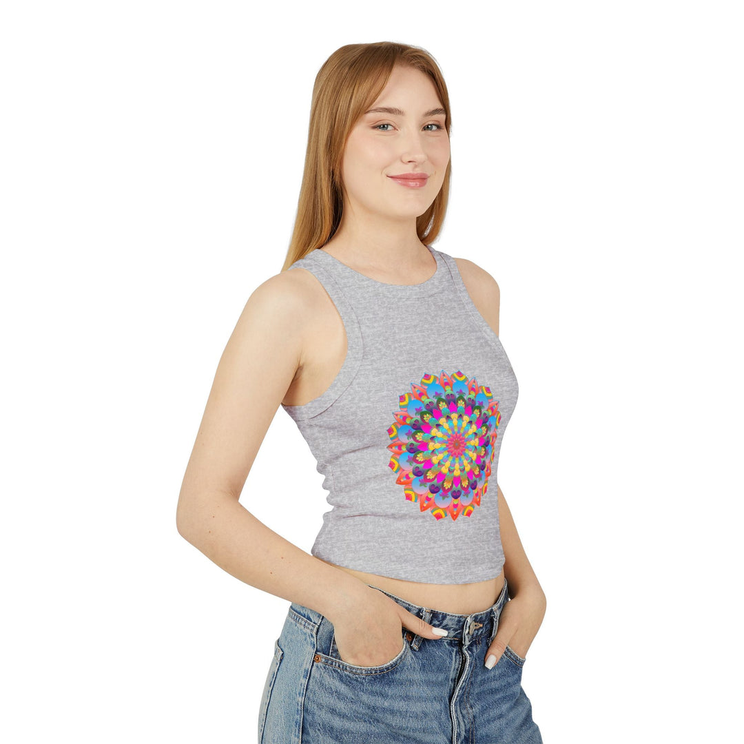 Rainbow Mandala Racerback Tank Top Tank Top - Blululi