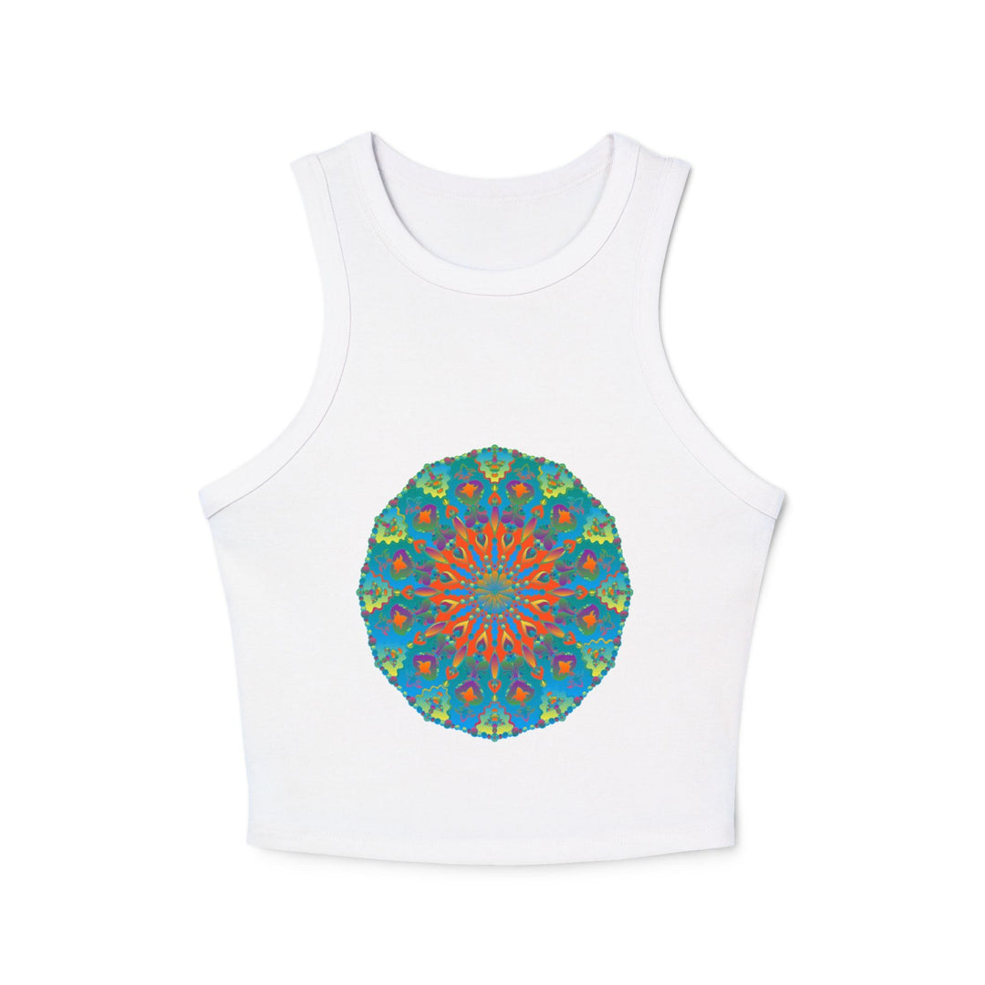 Rainbow Mandala Racerback Tank Top Tank Top - Blululi