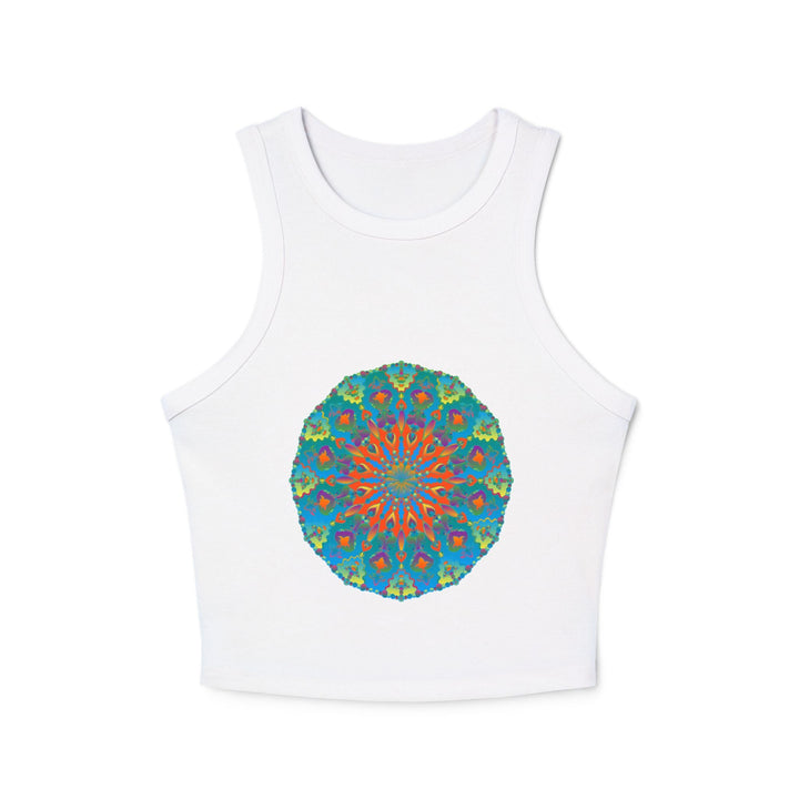 Rainbow Mandala Racerback Tank Top Tank Top - Blululi