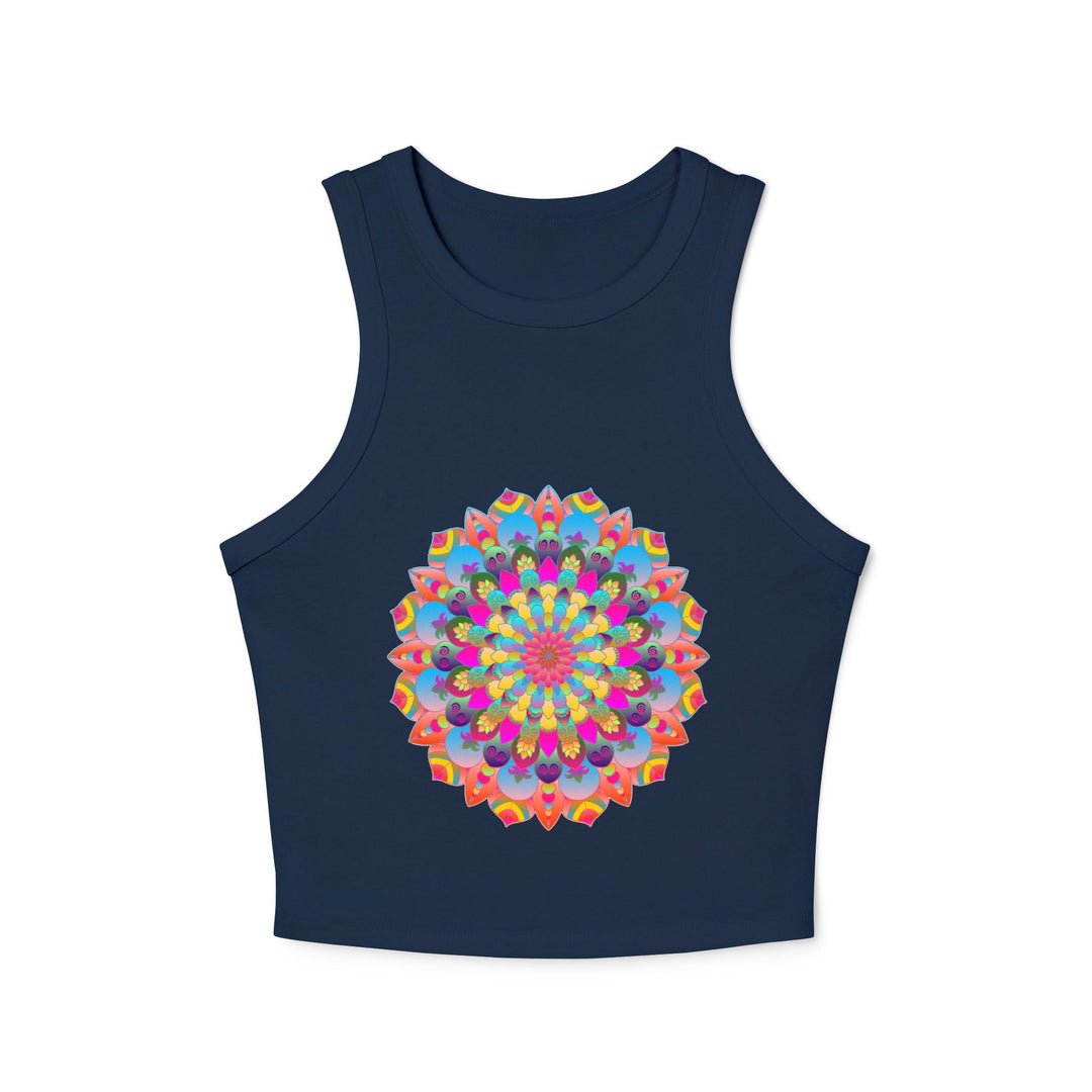 Rainbow Mandala Racerback Tank Top Tank Top - Blululi