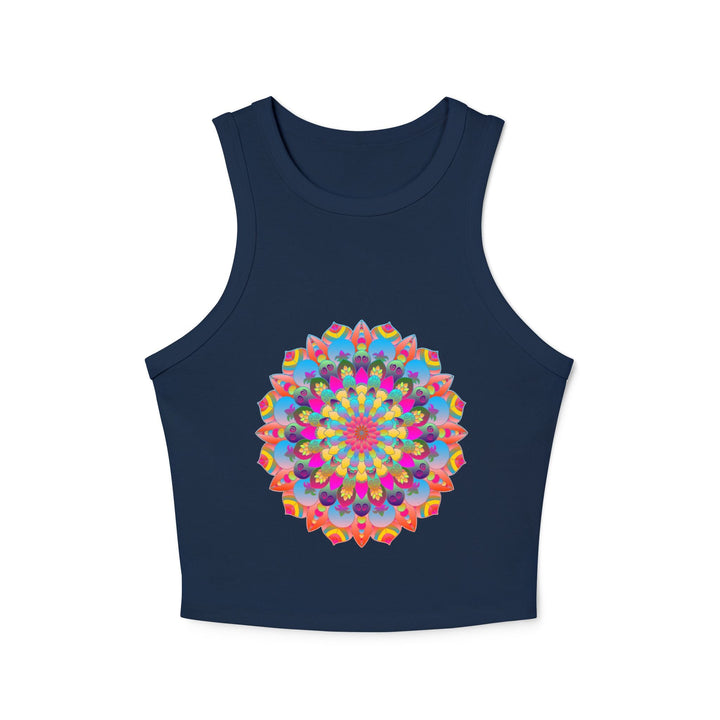 Rainbow Mandala Racerback Tank Top Tank Top - Blululi