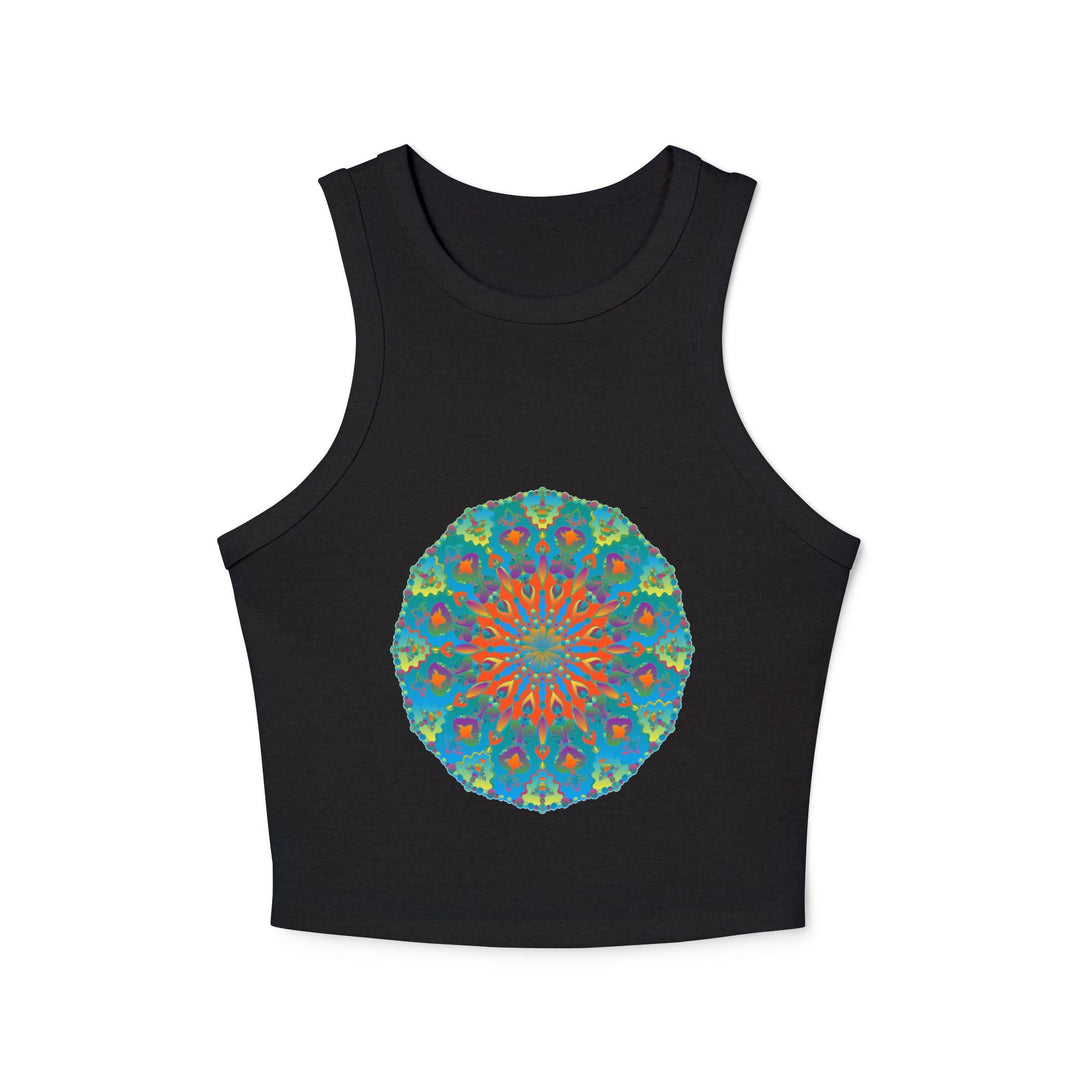 Rainbow Mandala Racerback Tank Top Tank Top - Blululi