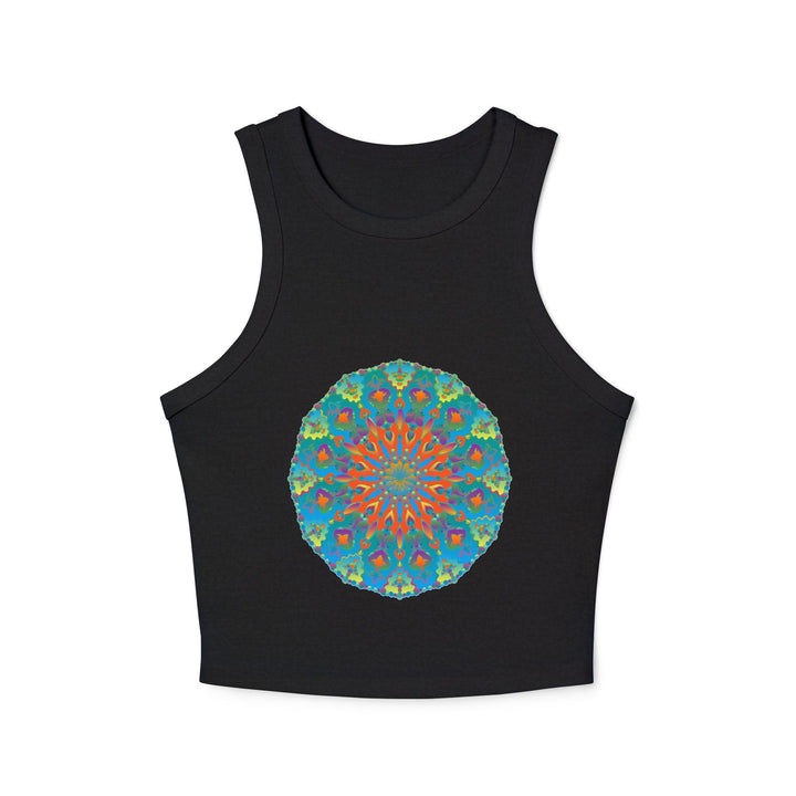 Rainbow Mandala Racerback Tank Top Tank Top - Blululi