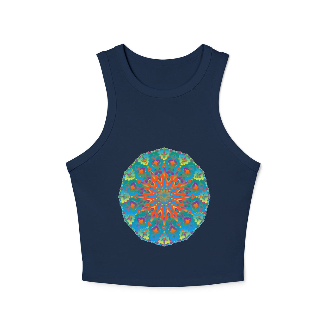 Rainbow Mandala Racerback Tank Top Tank Top - Blululi