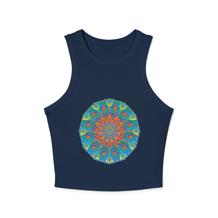 Rainbow Mandala Racerback Tank Top Tank Top - Blululi