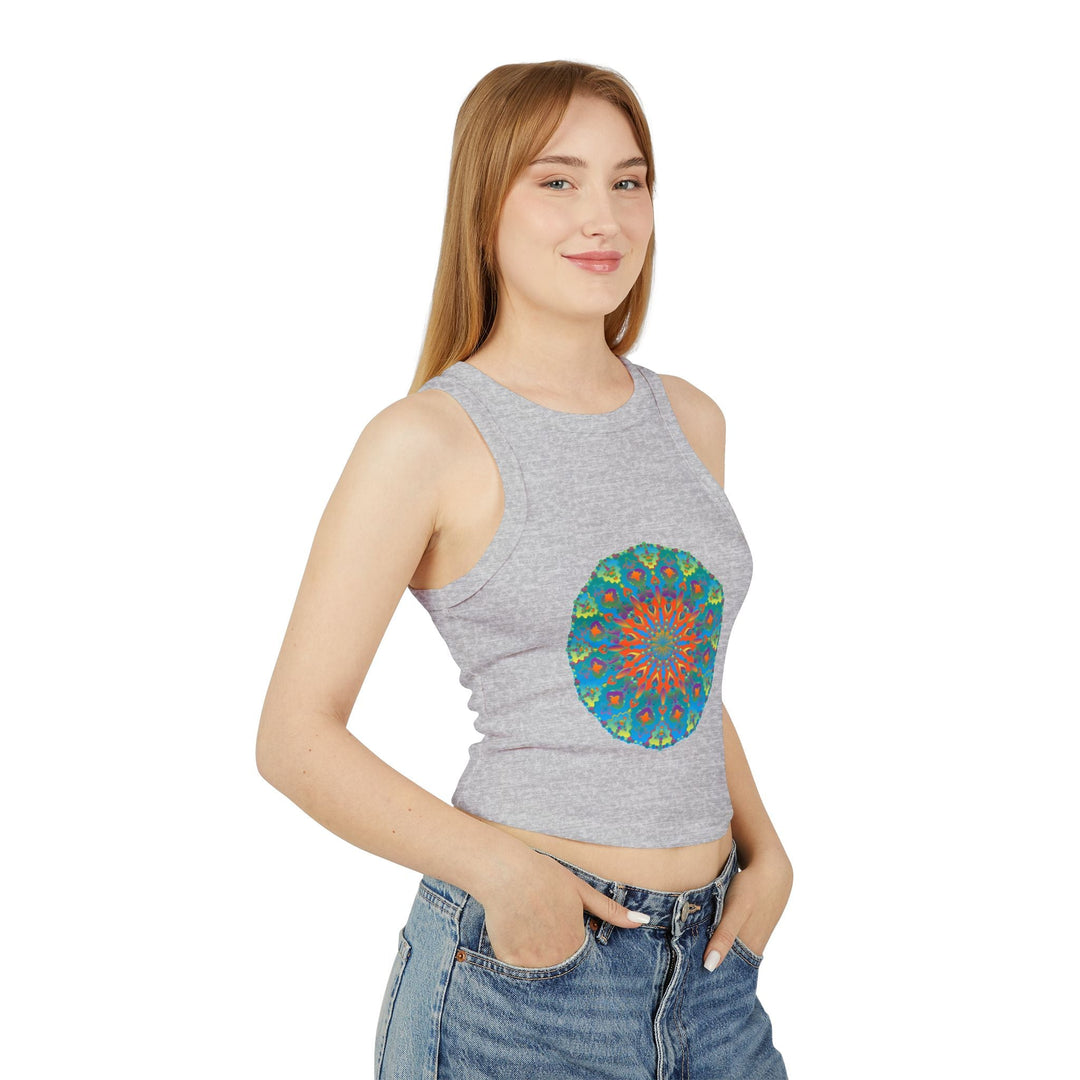 Rainbow Mandala Racerback Tank Top Tank Top - Blululi