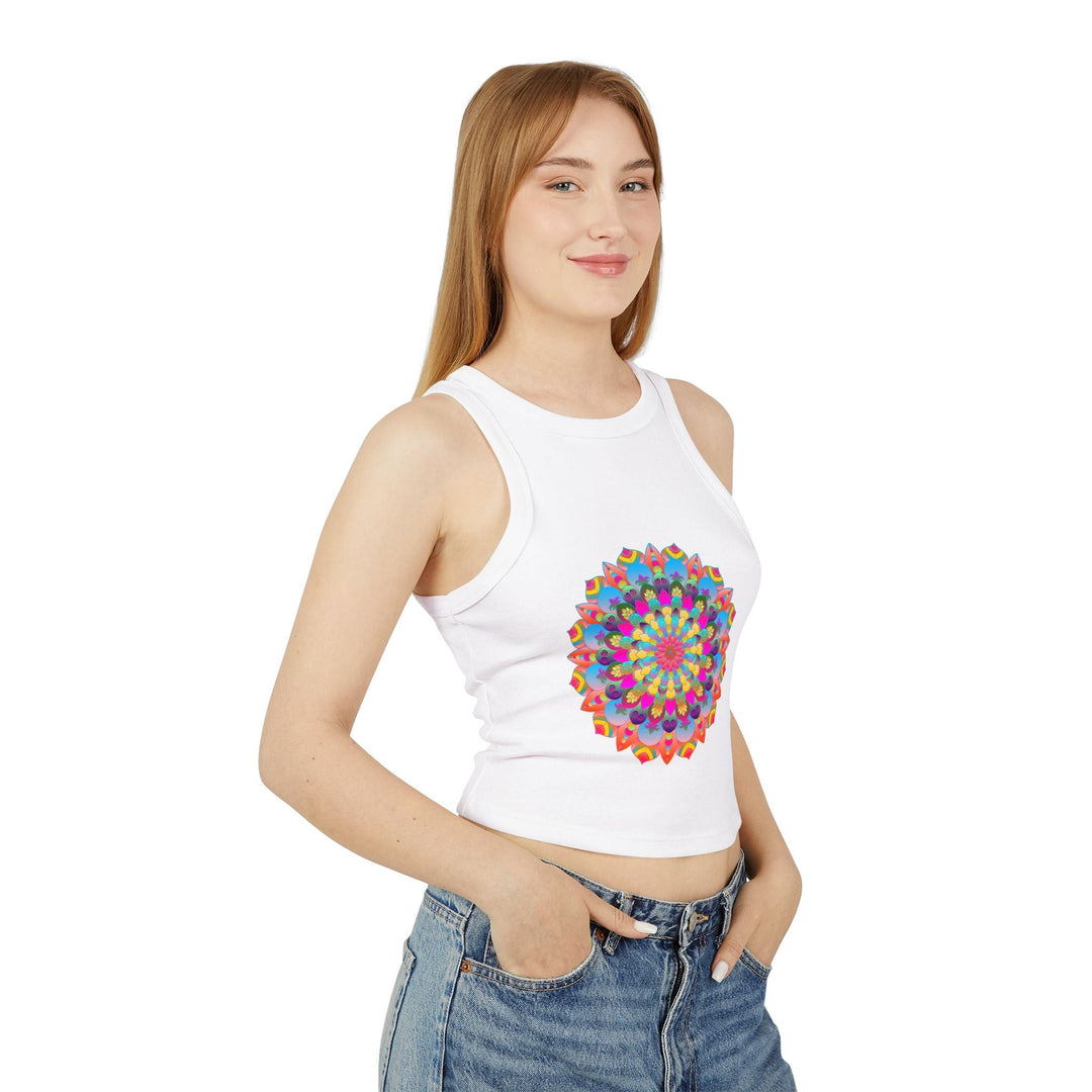 Rainbow Mandala Racerback Tank Top Tank Top - Blululi