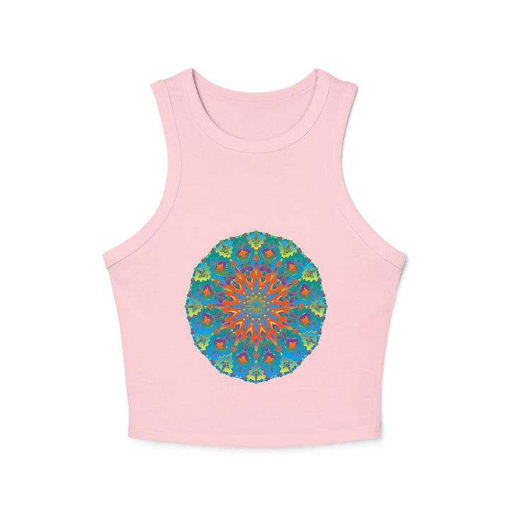 Rainbow Mandala Racerback Tank Top Tank Top - Blululi