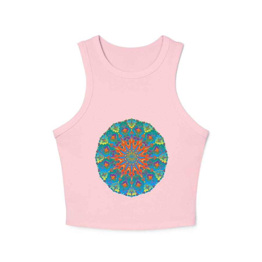 Rainbow Mandala Racerback Tank Top Tank Top - Blululi